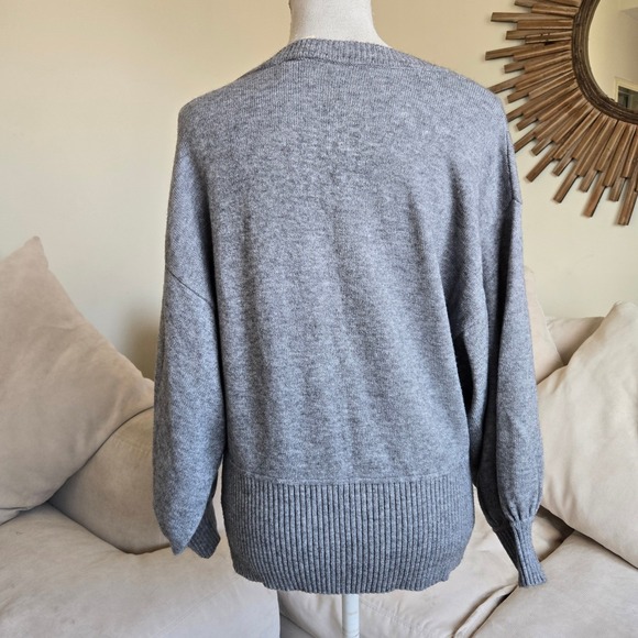 Moth Anthropologie Sz M Gray Knit Sweater Women's Medium‎ Long Sleeve Pullover - Picture 3 of 9